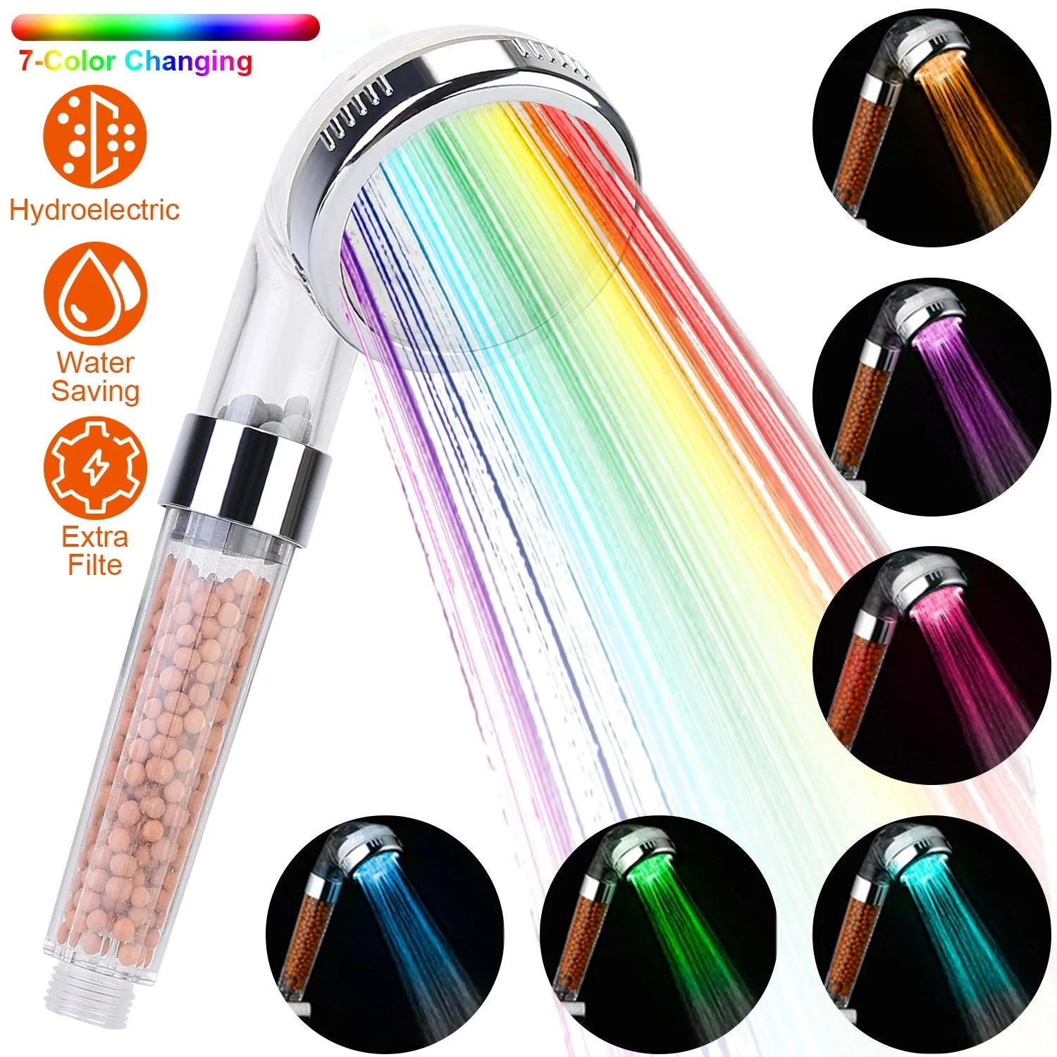 7 Color Changing Light Handheld Shower Head