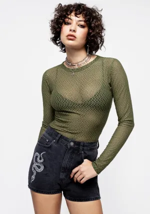 Anomie Green Mesh Top