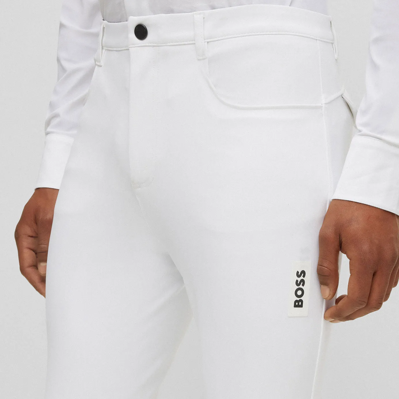 BOSS Equestrian Men's James Knee Grip Breeches - White