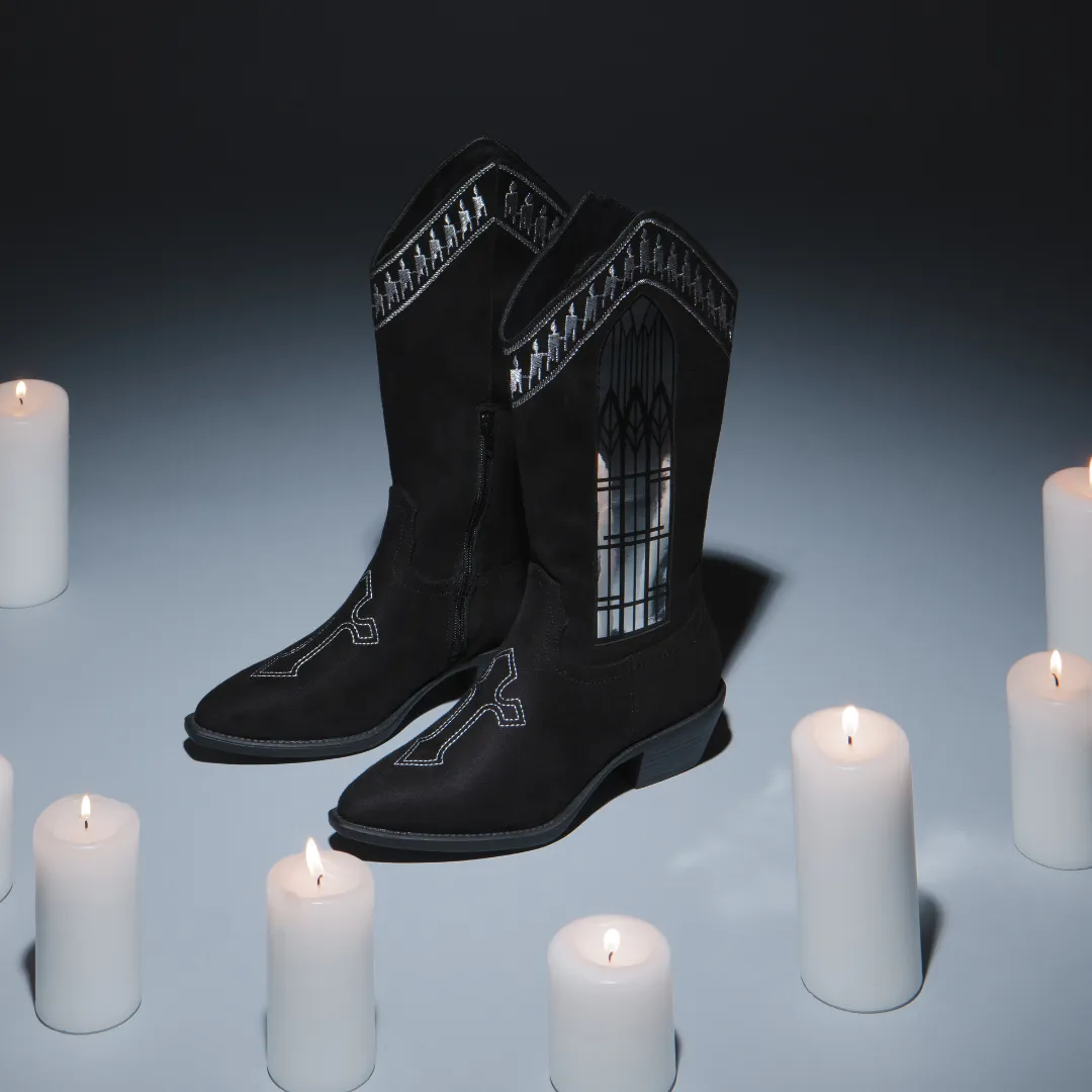 Broken Confessions Cowboy Boots - Black