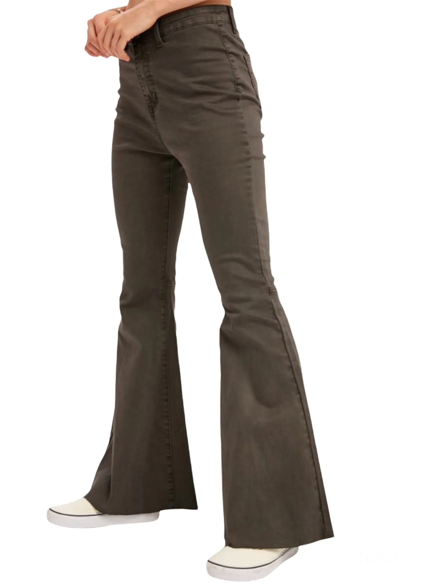 Charcoal Denim Flare Bottoms