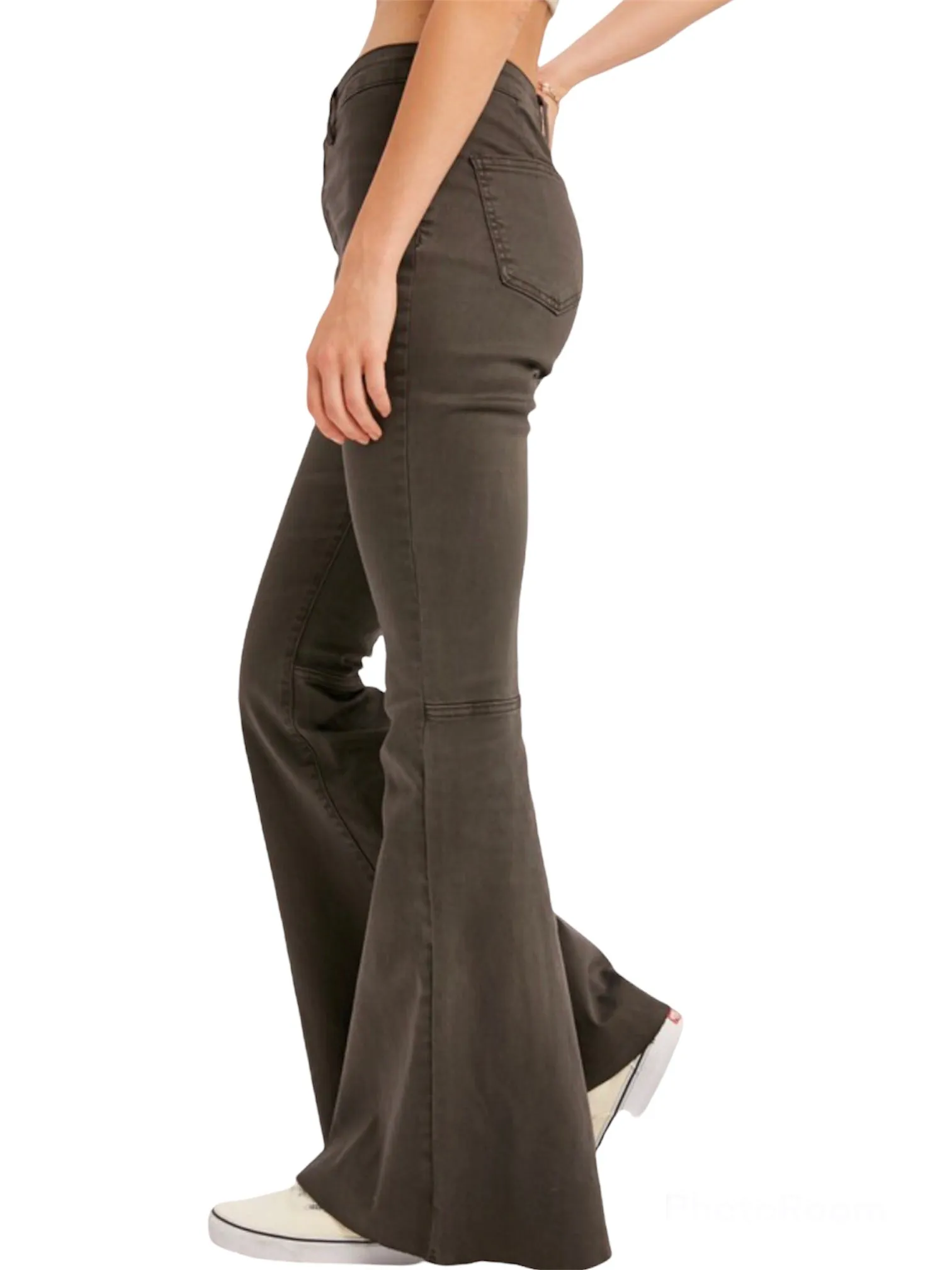 Charcoal Denim Flare Bottoms