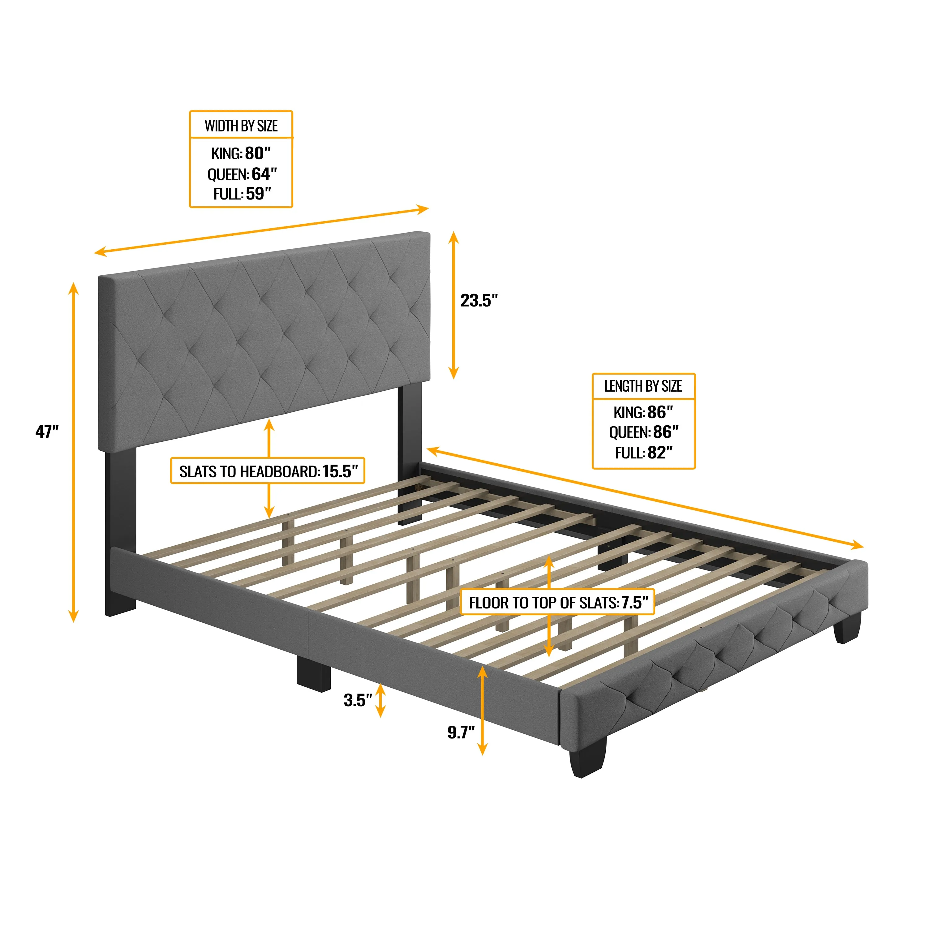 Chloe Upholstered Platform Bed