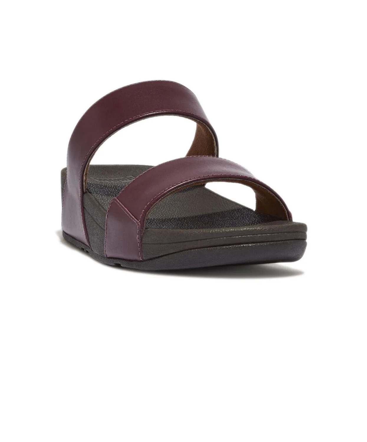 FitFlop Lulu Adjustable Leather Slides Plum