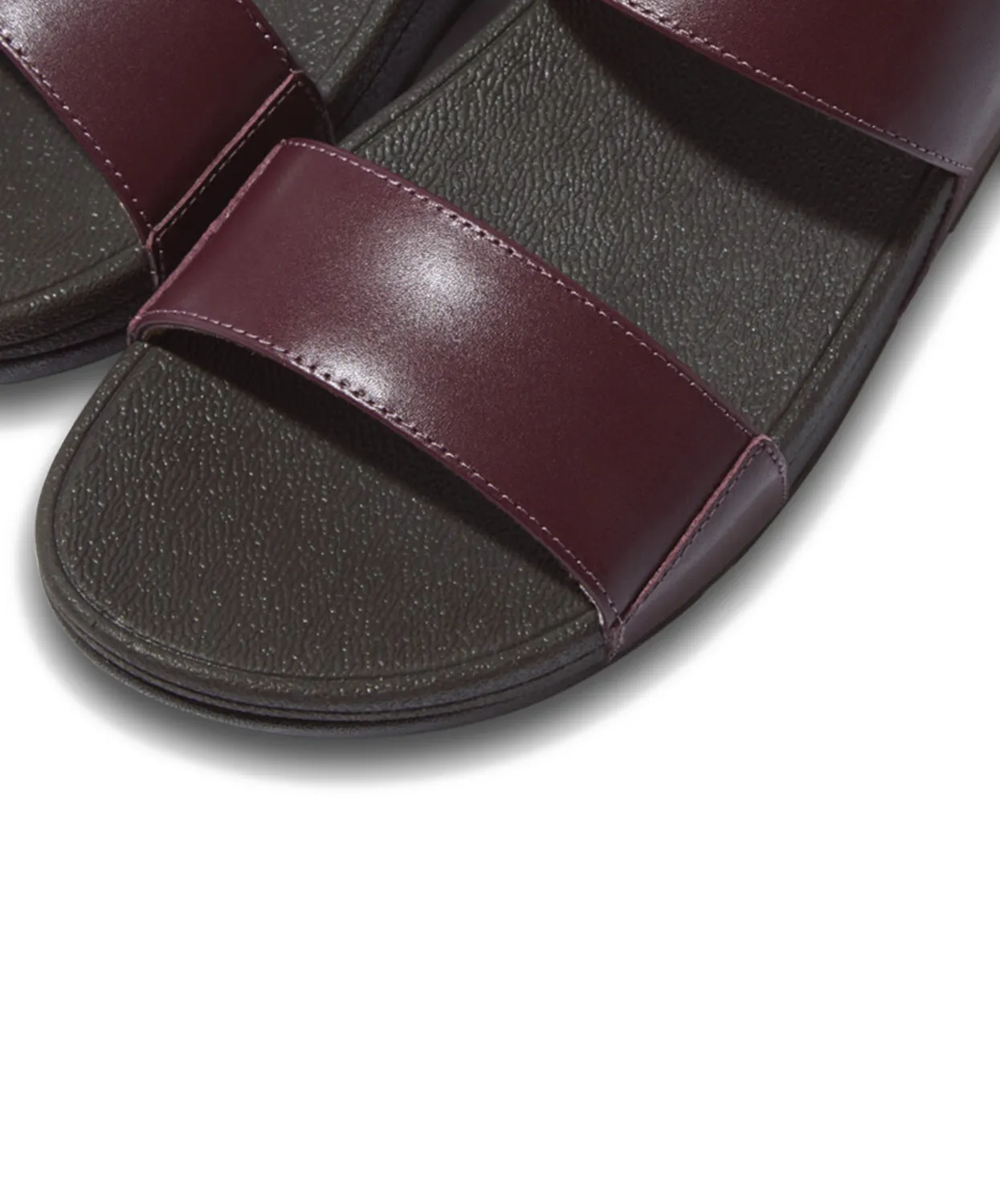 FitFlop Lulu Adjustable Leather Slides Plum