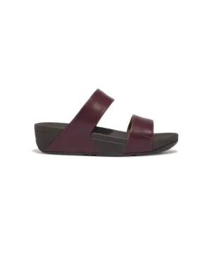 FitFlop Lulu Adjustable Leather Slides Plum