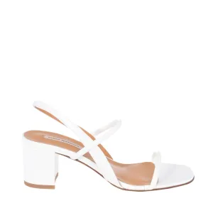 Iside White Naplack Leather Sandals