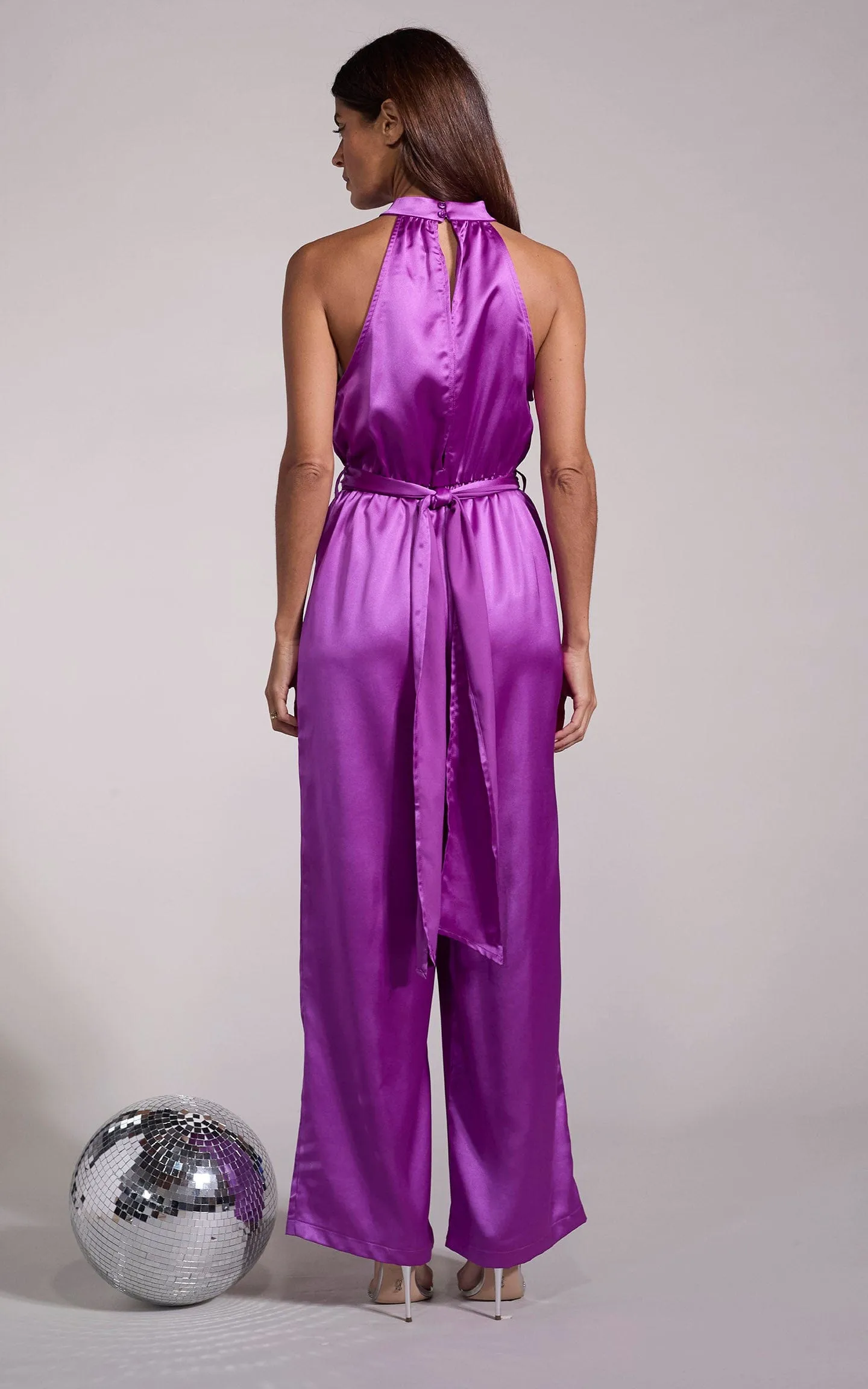 Jovina Halterneck Jumpsuit in Vibrant Purple