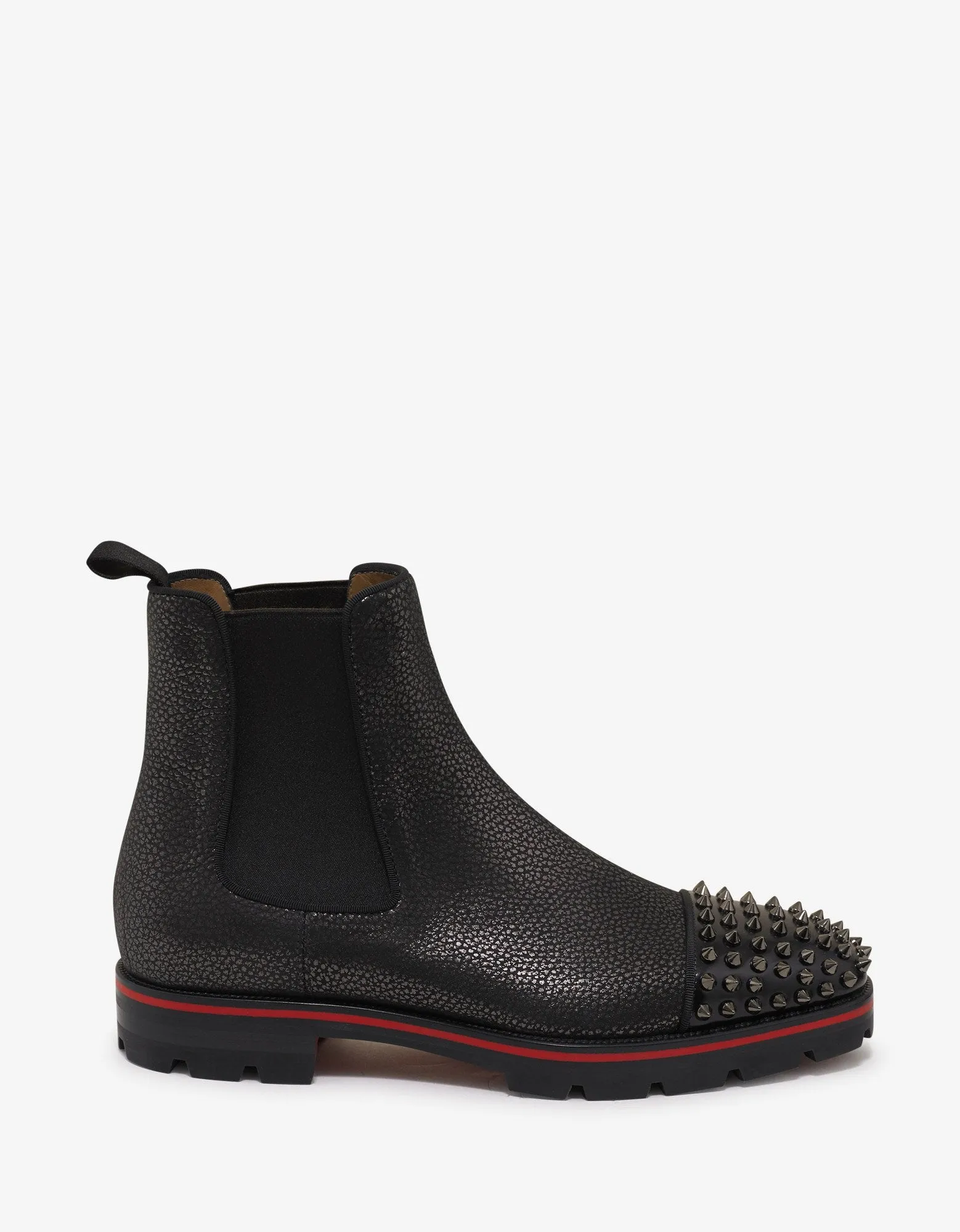 Melon Spikes Flat Cracked Glitter Chelsea Boots