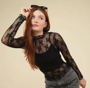 Mesh Top | Black Lace