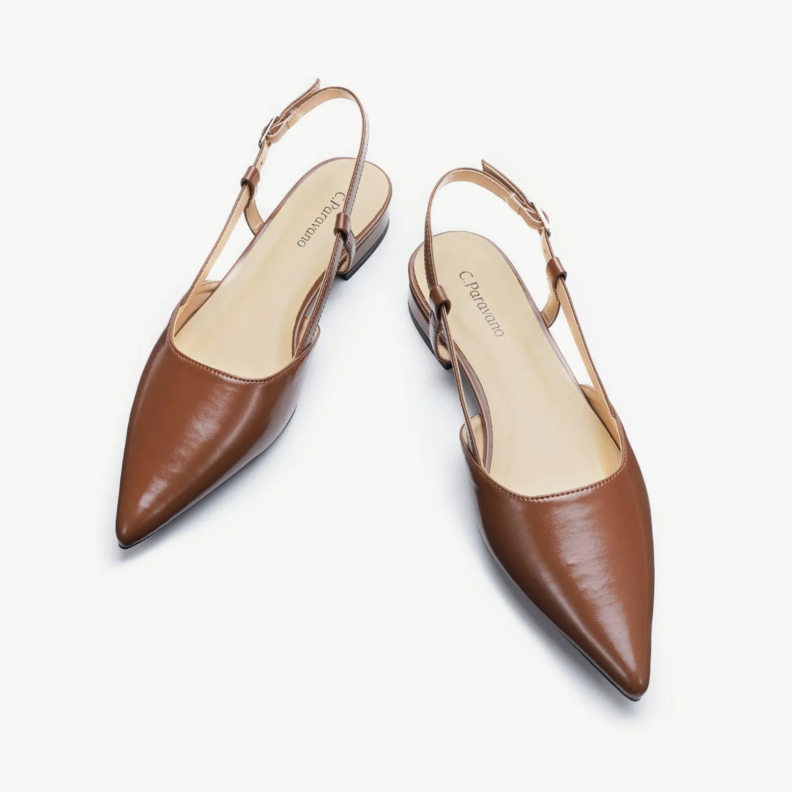 Sleek Pointed Toe Chic Slingback Flats