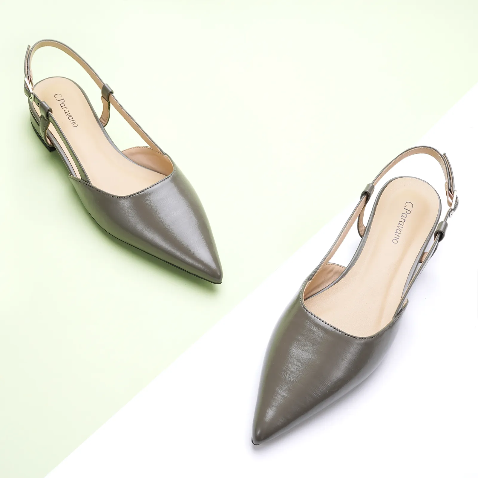 Sleek Pointed Toe Chic Slingback Flats