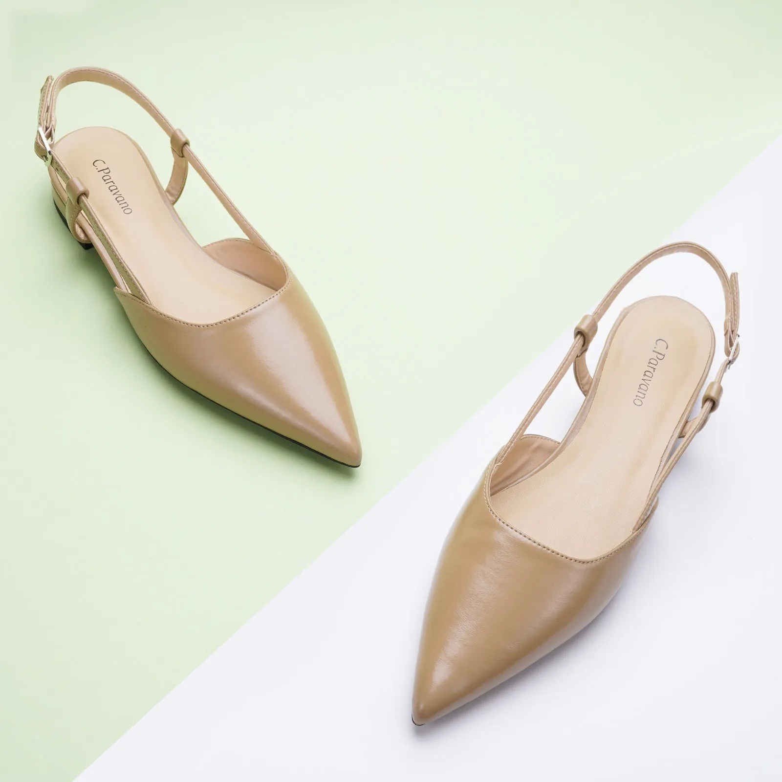 Sleek Pointed Toe Chic Slingback Flats