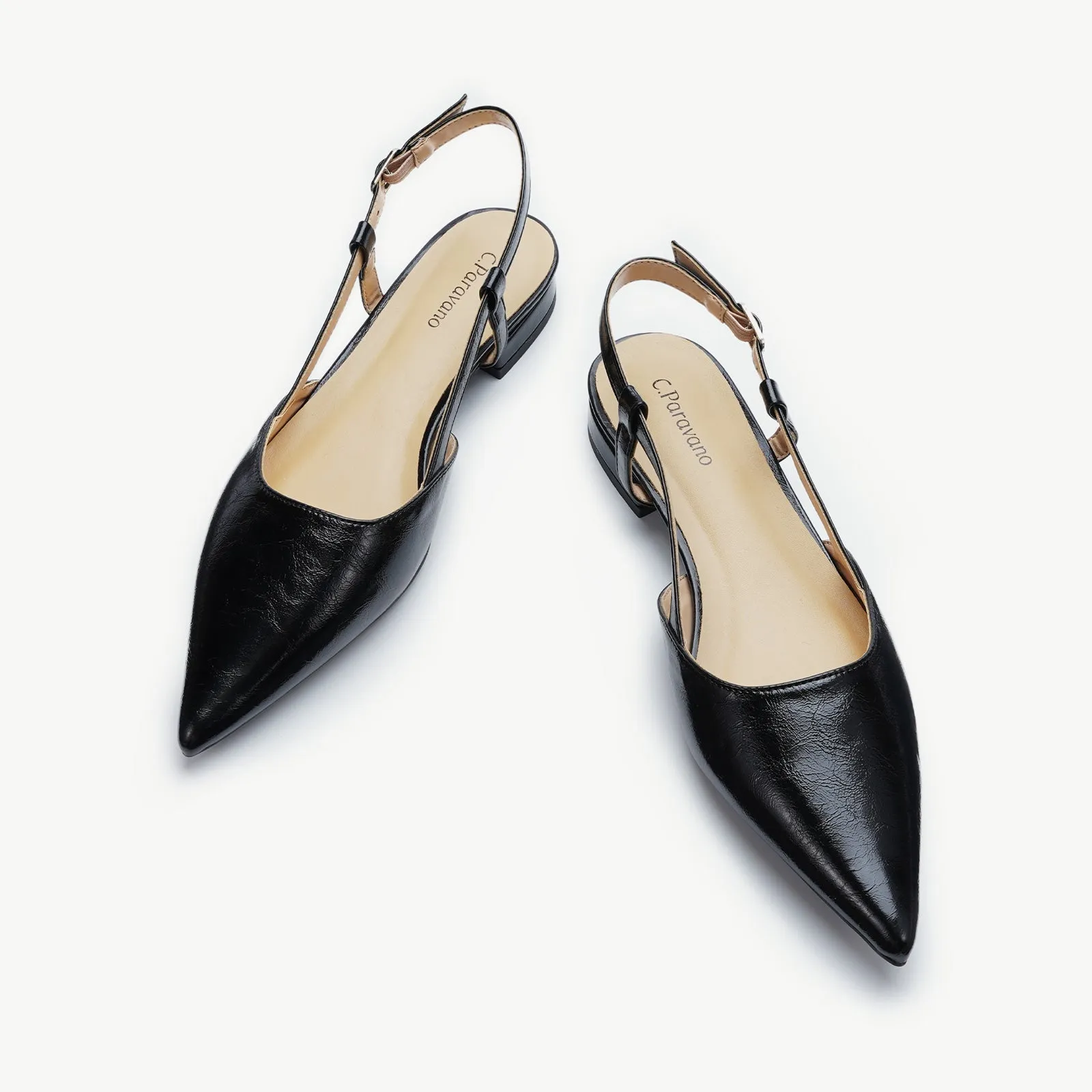 Sleek Pointed Toe Chic Slingback Flats