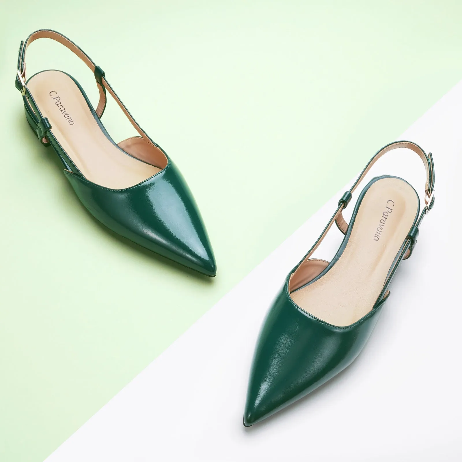 Sleek Pointed Toe Chic Slingback Flats