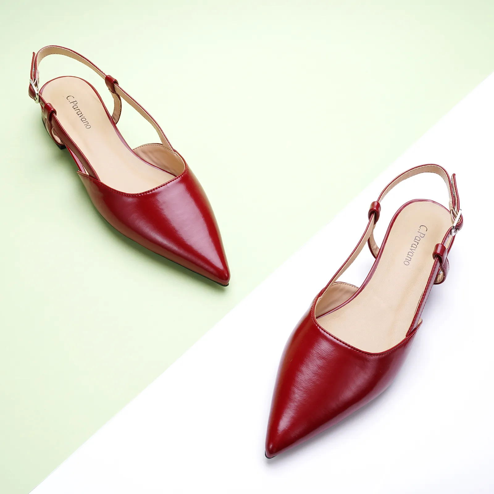 Sleek Pointed Toe Chic Slingback Flats