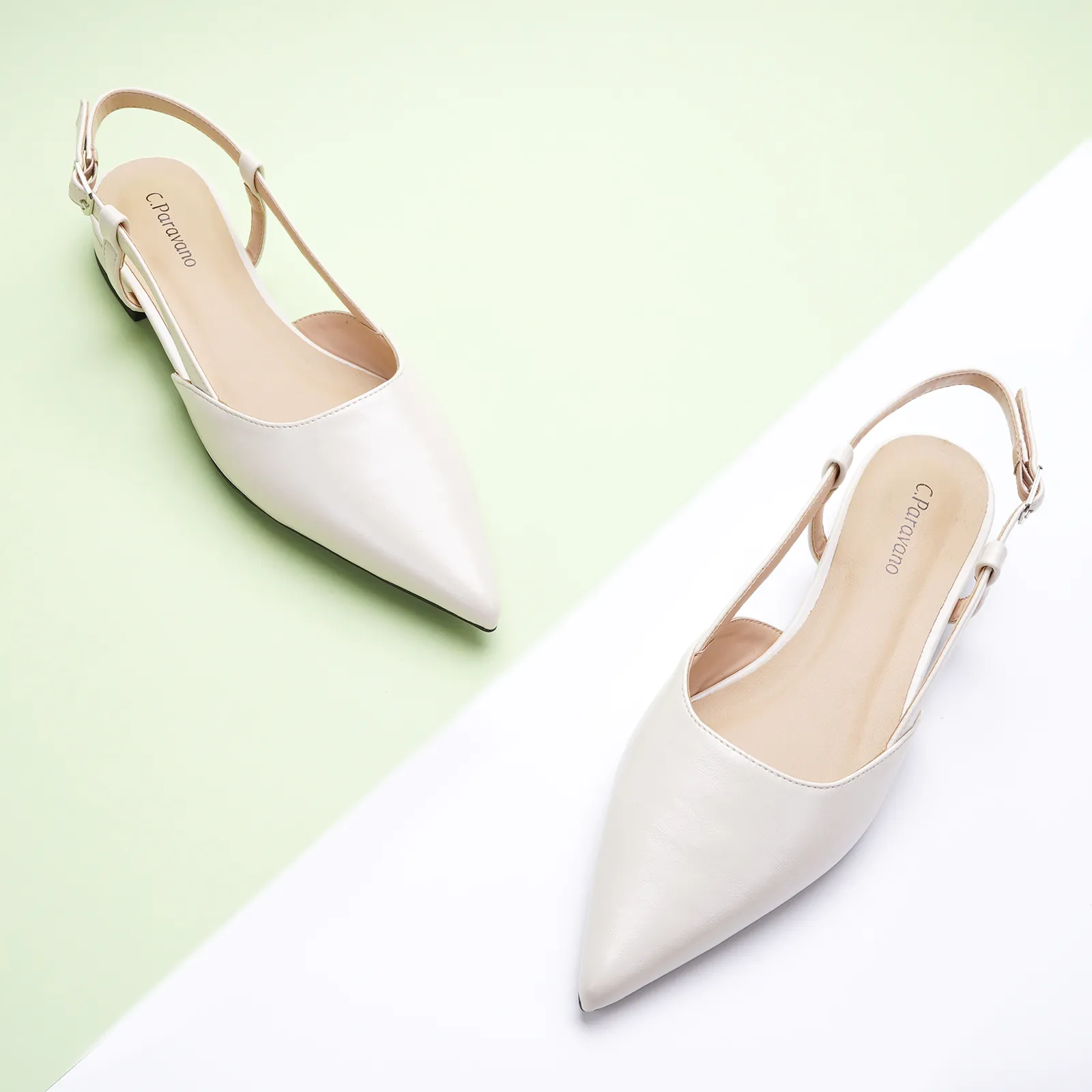 Sleek Pointed Toe Chic Slingback Flats