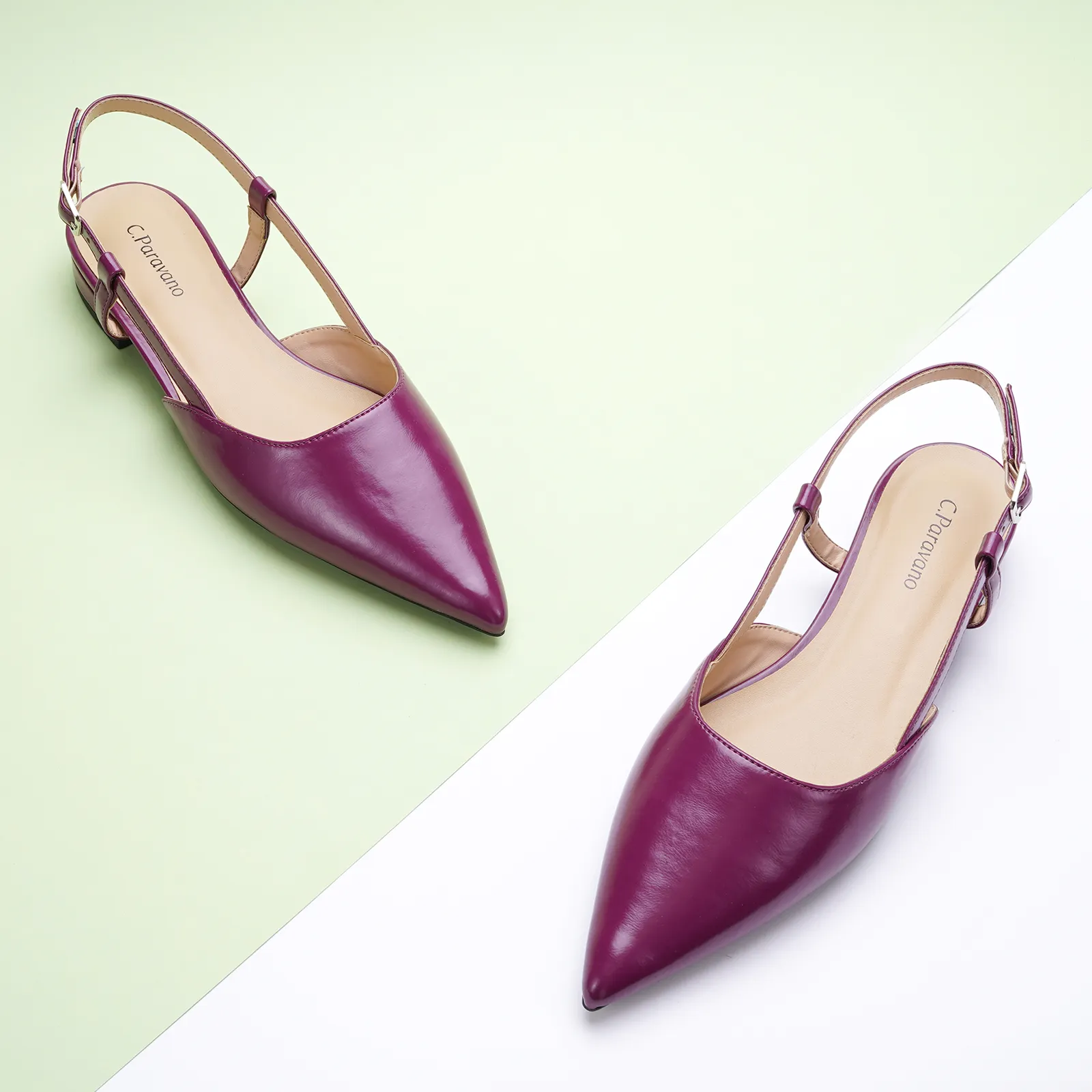 Sleek Pointed Toe Chic Slingback Flats