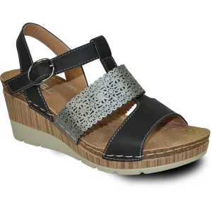 VANGELO Women Sandal FAITH Wedge Sandal Black