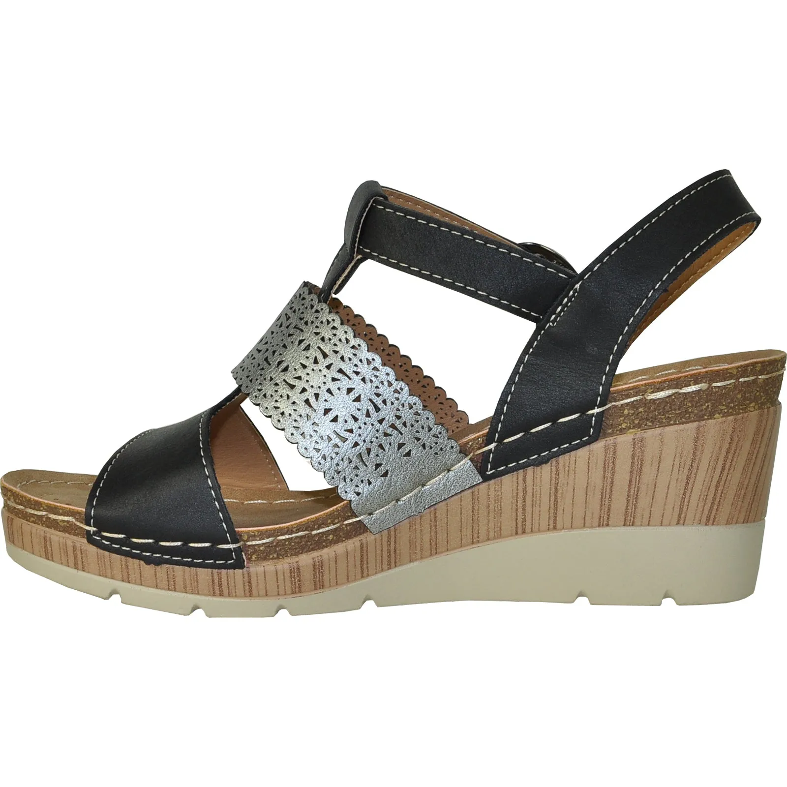 VANGELO Women Sandal FAITH Wedge Sandal Black