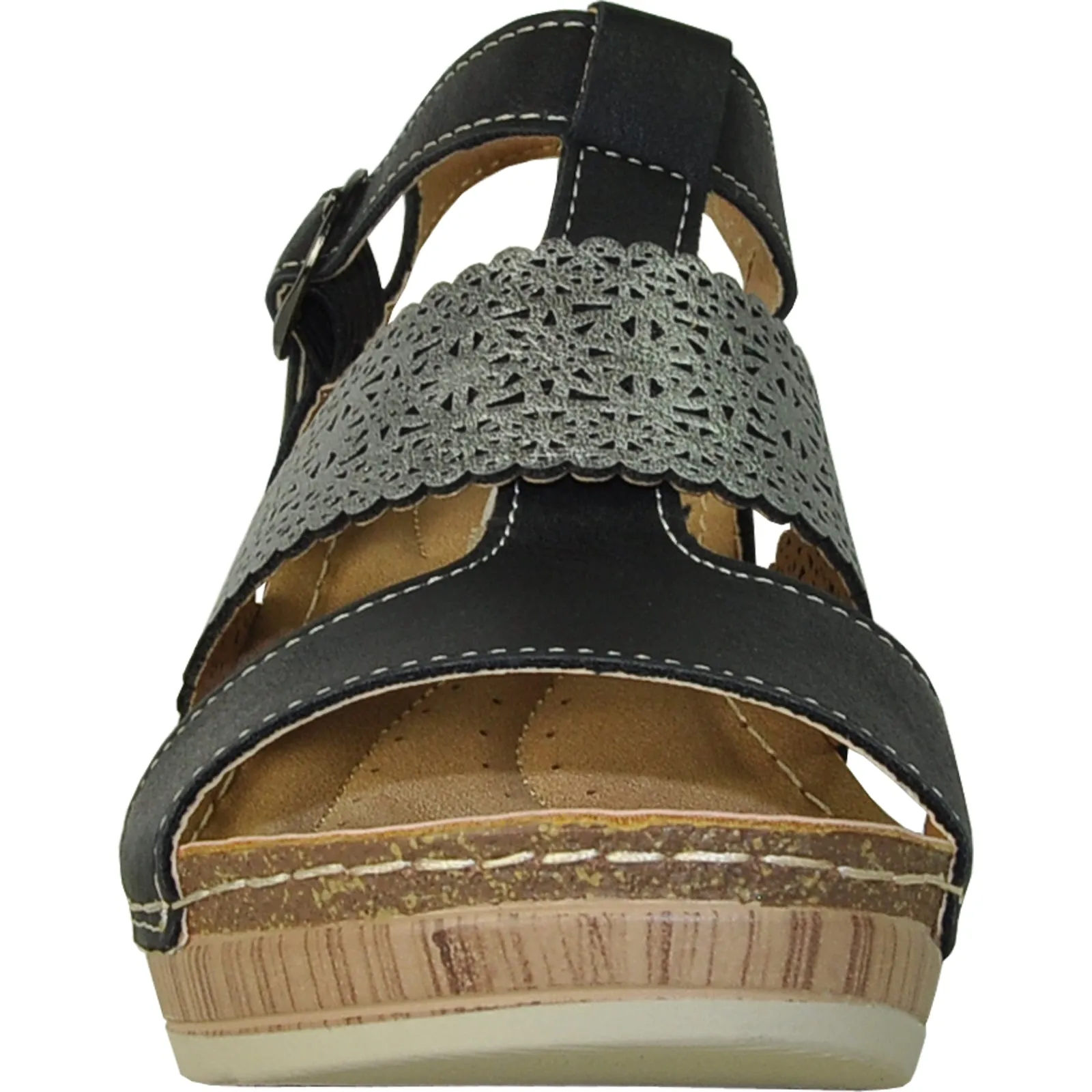 VANGELO Women Sandal FAITH Wedge Sandal Black