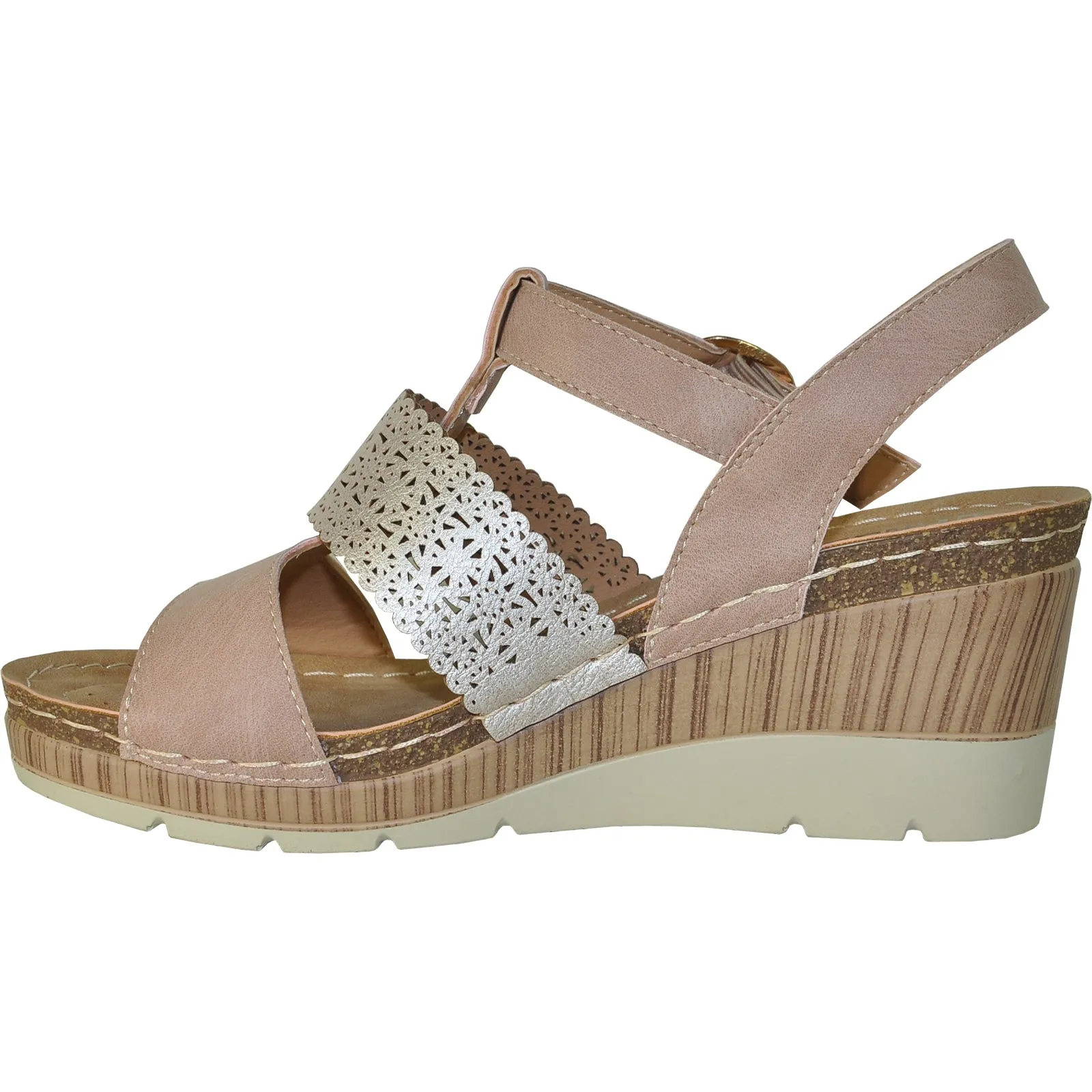 VANGELO Women Sandal FAITH Wedge Sandal Pink